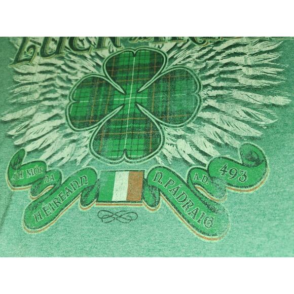 Vintage Sun Faded Men's Green St. Patrick's Day Luck of the Irish T-Shirt XL - Picture 2 of 4